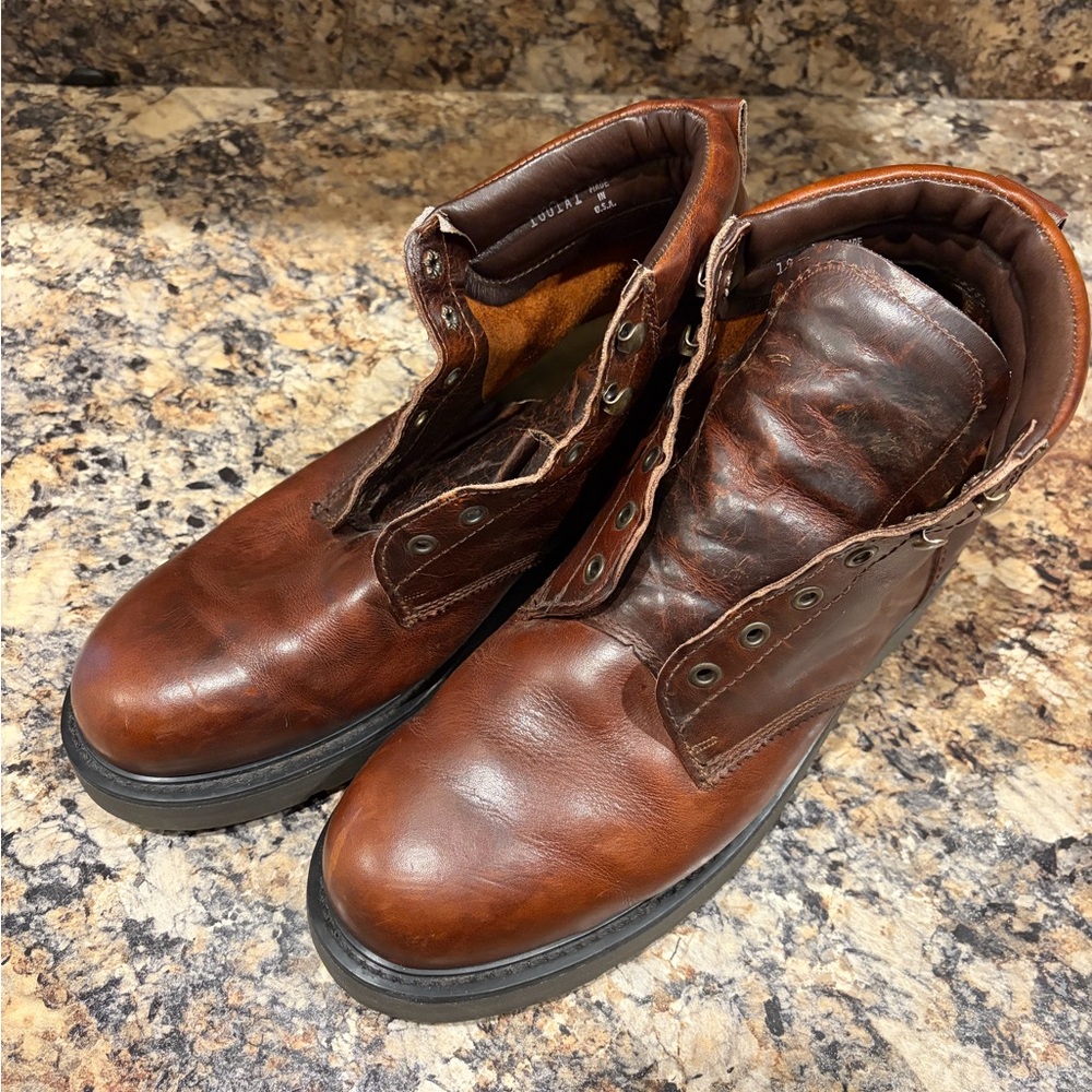 Cape Men's Brown Leather Lace-Up Work Boots
